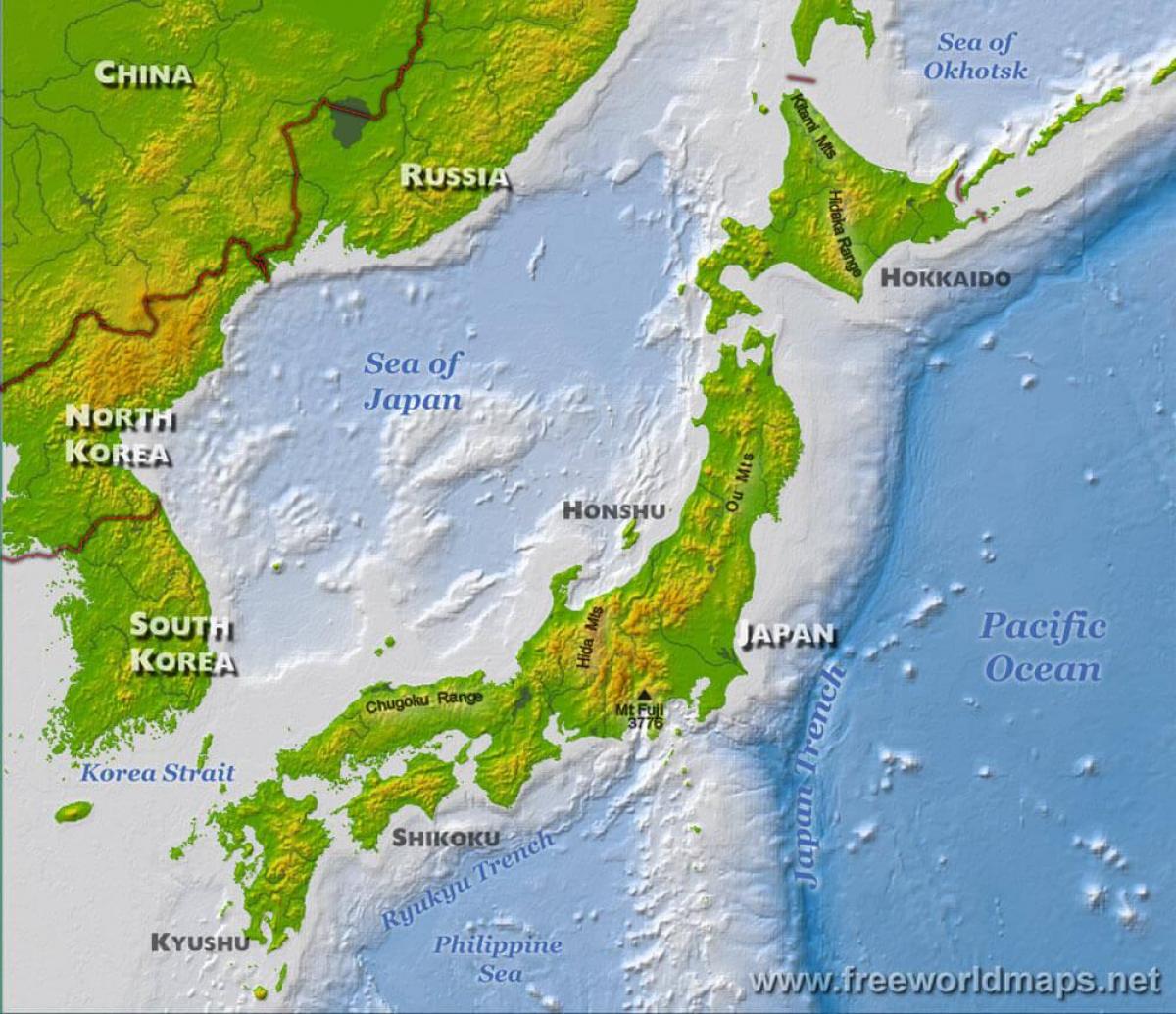Montagnes de Japan (carte)