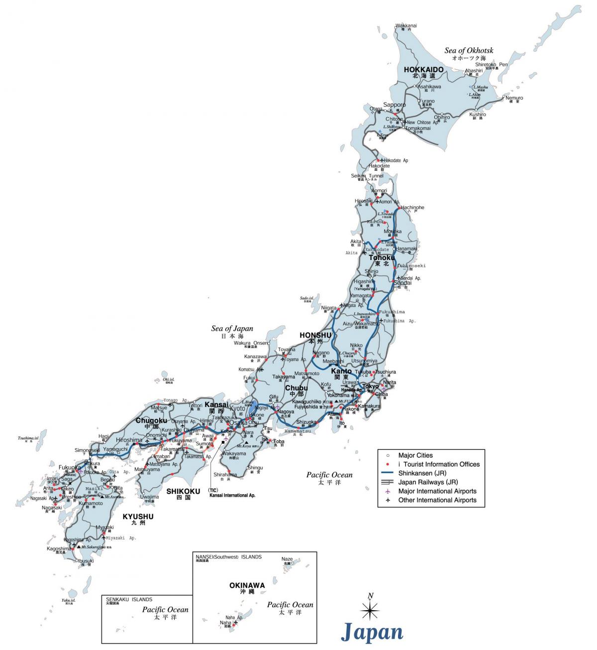 Carte routière du Japon