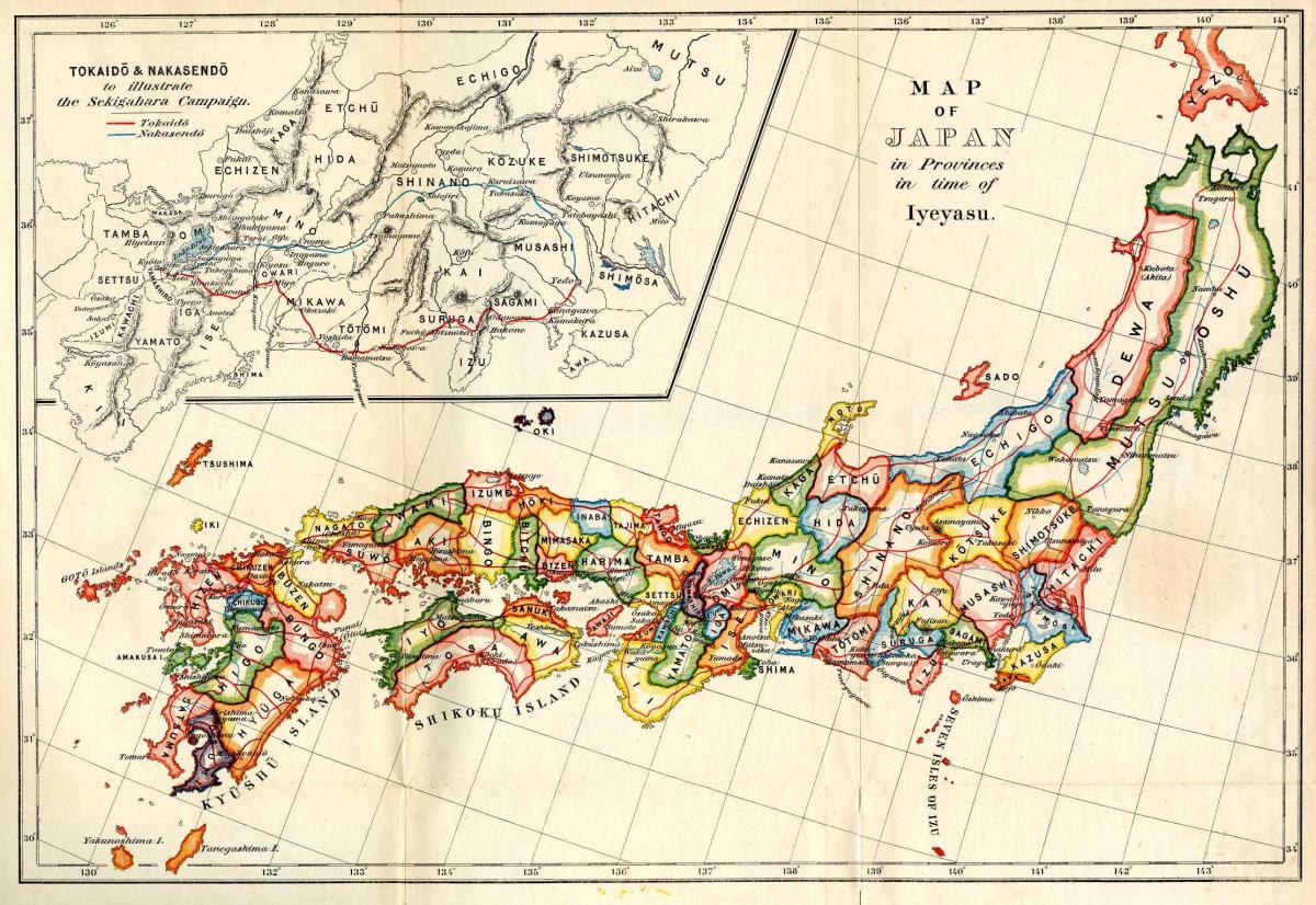 Carte historique du Japon