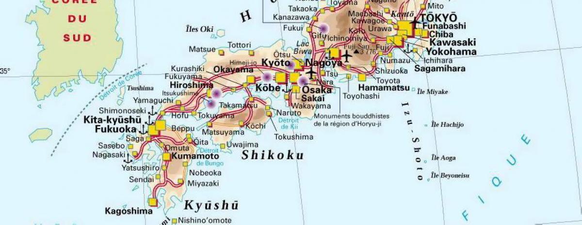 Carte du sud du Japon