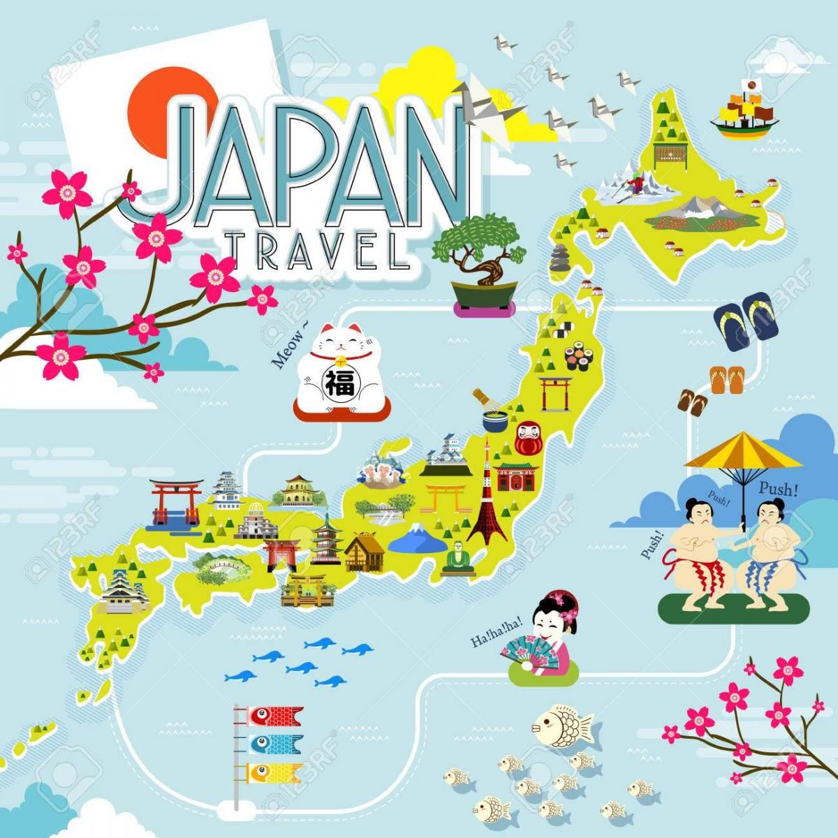 Carte de voyage du Japon
