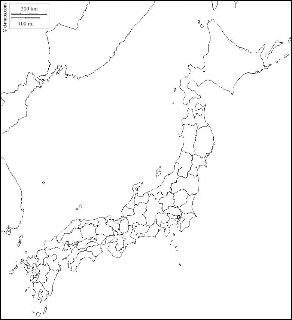 Carte du Japon vide