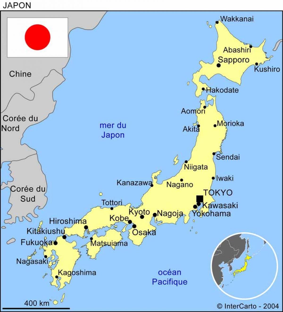 Le Japon sur une carte
