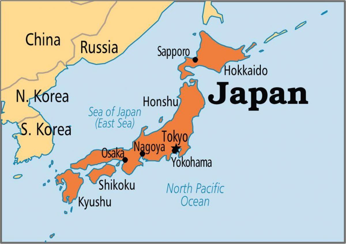 Carte du Japon et des pays limitrophes
